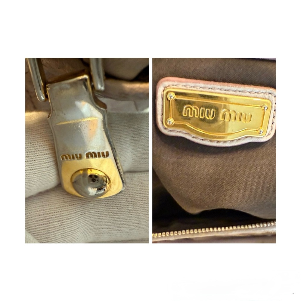 MIU MIU Quilted Leather Handbag Beige - Picture 7 of 16
